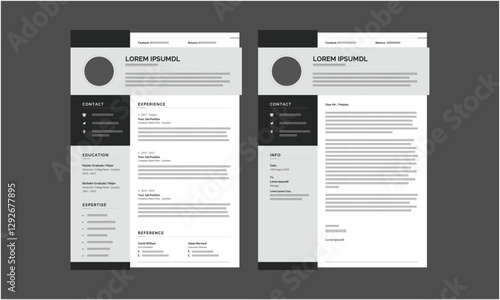 Resume CV. Professional modern and minimal resume CV, Clean and modern resume portfolio CV template
