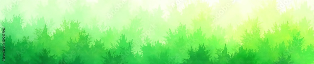 Fototapeta premium Abstract watercolor green grass design with textured brush strokes, nature, botanical, artistic