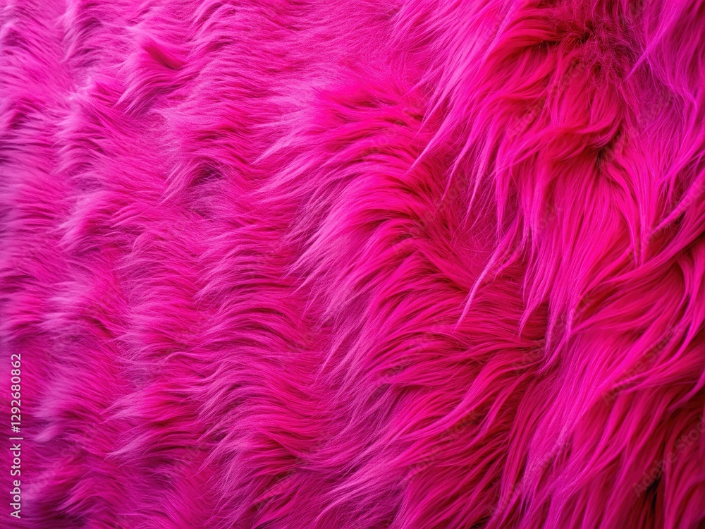 Fototapeta premium Furry pink wall backdrop, ideal for interior design shots. Copy space included.