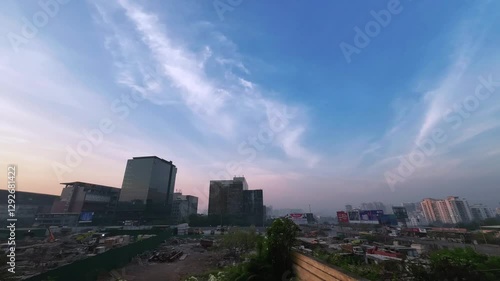 Wallpaper Mural Time lapse video of an early morning scene with buildings and sky at Pune India. Torontodigital.ca