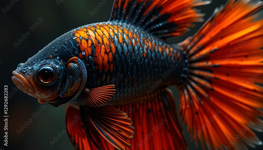 Fototapeta premium Captivating goldfish swimming in a serene aquarium environment