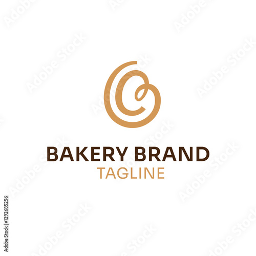 Bakery Logo with Letter B in Circular Love Shape