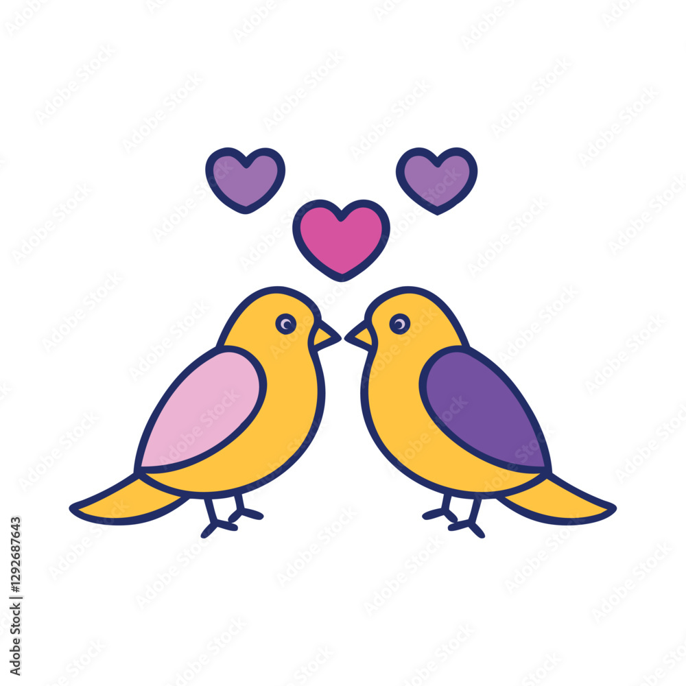 Anniversary Love Birds Icon Anniversary Love Birds Icon