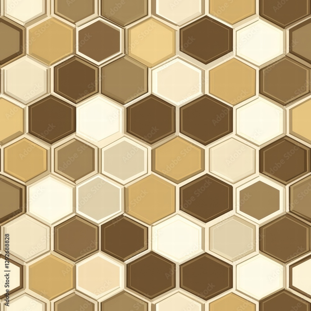 Intricate pattern of interlocking hexagons creating a modern geometric design on a flat surface Intricate pattern of interlocking hexagons creating a modern geometric design on a flat surface