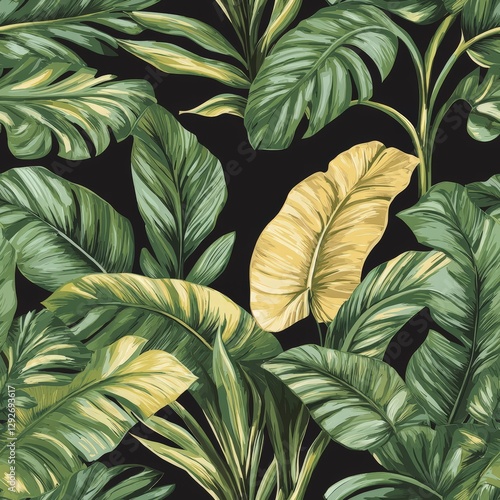 Wallpaper Mural Lush green banana plant with large leaves creating a tropical atmosphere in a natural setting Torontodigital.ca