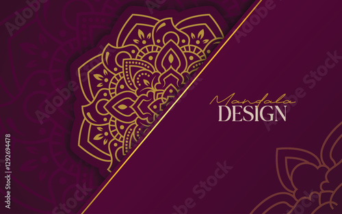 Luxury mandala design template on soft burgundy colored background
