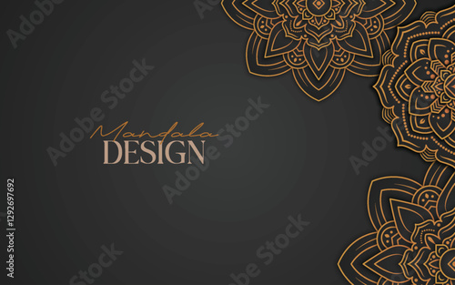 Luxury mandala design template on soft dark colored background