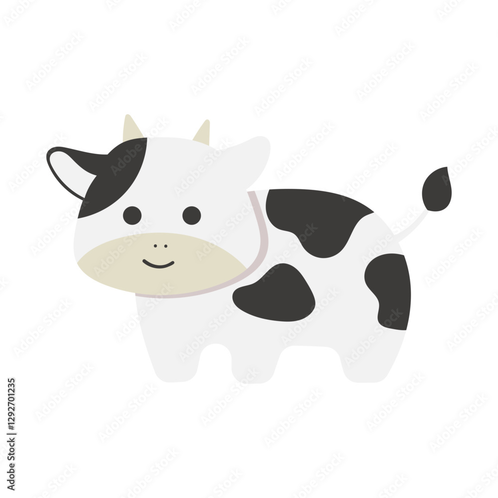 Naklejka premium Cartoon cow farmer illustration