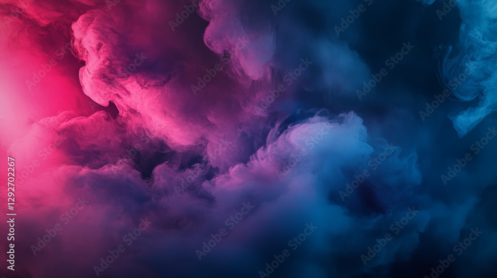 Abstract pink and blue smoke clouds on a black background. Abstract pink and blue smoke clouds on a black background.
