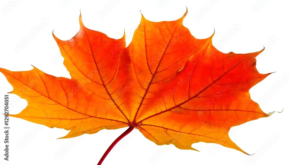 Vibrant autumn maple leaf in fall colors, isolated white background. Vibrant autumn maple leaf in fall colors, isolated white background.