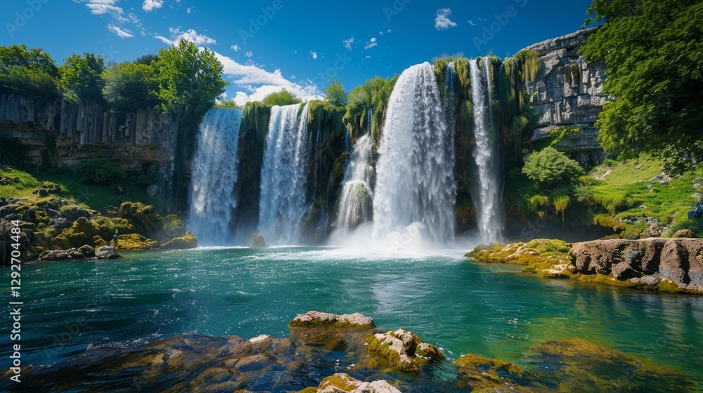 Fototapeta premium 大きな滝と岩の地形の眺め9