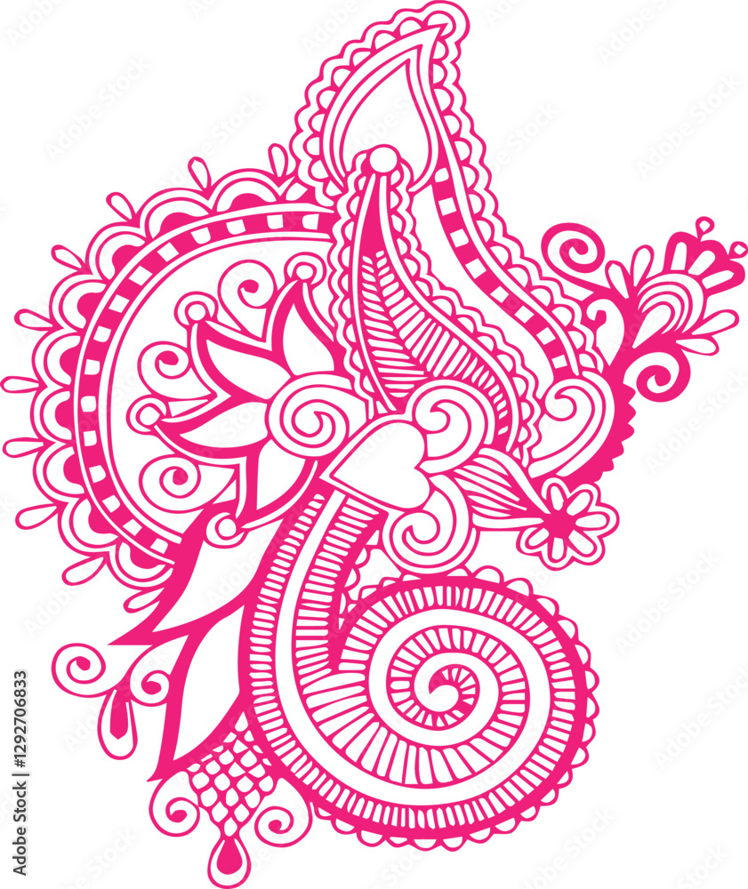 Fototapeta premium Beautiful flower art and mandala vector design