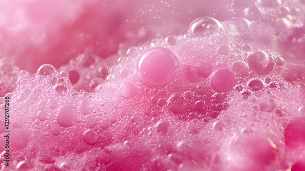 Close-Up of Pink Soap Bubbles Creating a Foam Abstract Texture Close-Up of Pink Soap Bubbles Creating a Foam Abstract Texture
