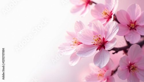 Full bloom sakura, ethereal beauty against pure white, nature, white background, isolated
