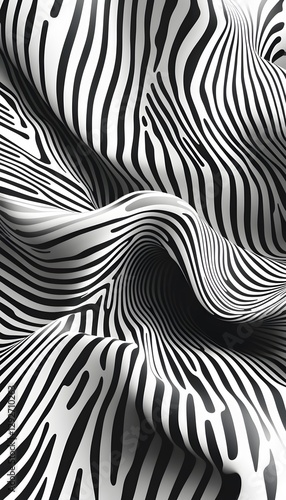 Wallpaper Mural Zebra stripe pattern on undulating textured three dimensional surface Torontodigital.ca