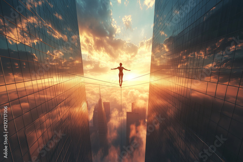 Between fear and freedom, where the sky meets courage, balancing on the edge of possibility.