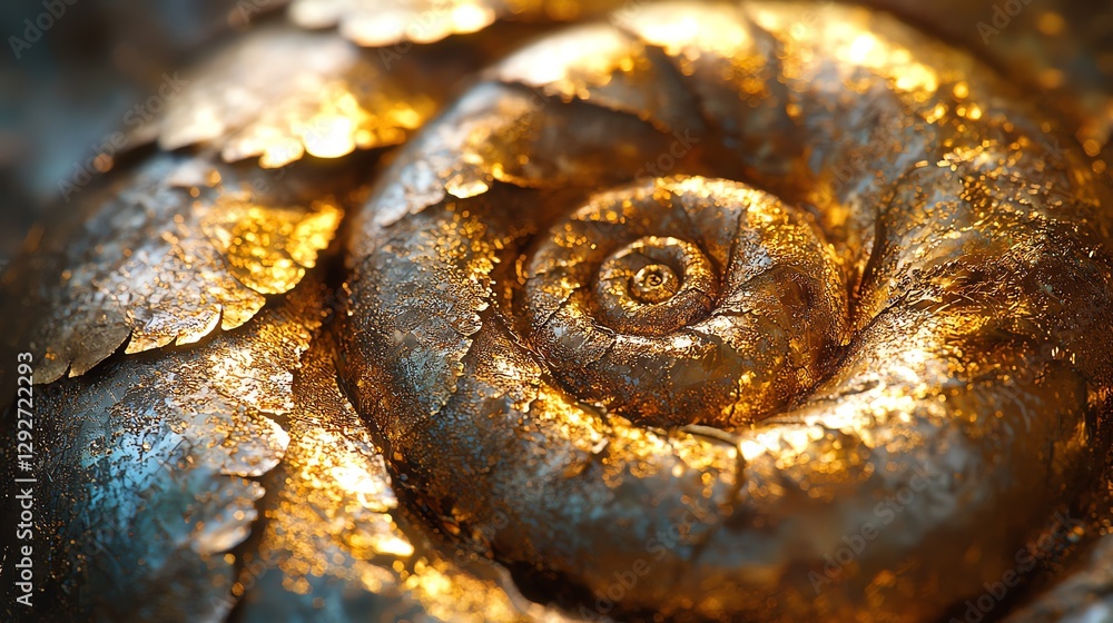 A hypnotic gold spiral pattern background A hypnotic gold spiral pattern background