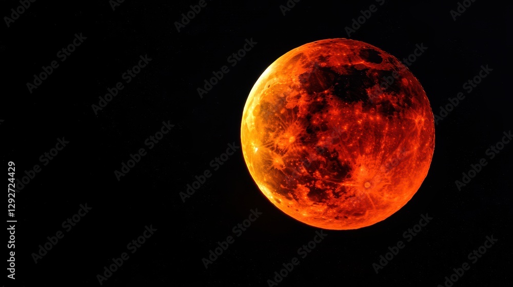 A surreal lunar eclipse turns the moon into a glowing crimson sphere casting eerie shadows on Earth A surreal lunar eclipse turns the moon into a glowing crimson sphere casting eerie shadows on Earth