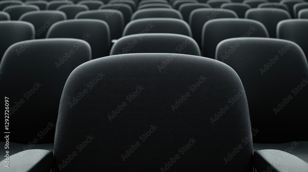 Obraz premium Empty theater seats, rows, auditorium, performance, event