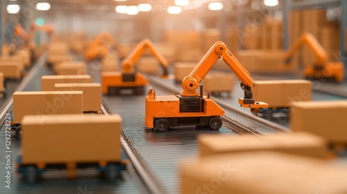 Wallpaper Mural Automated robots assemble shipments logistics facility robotics in action warehouse environment aerial view logistics efficiency Torontodigital.ca