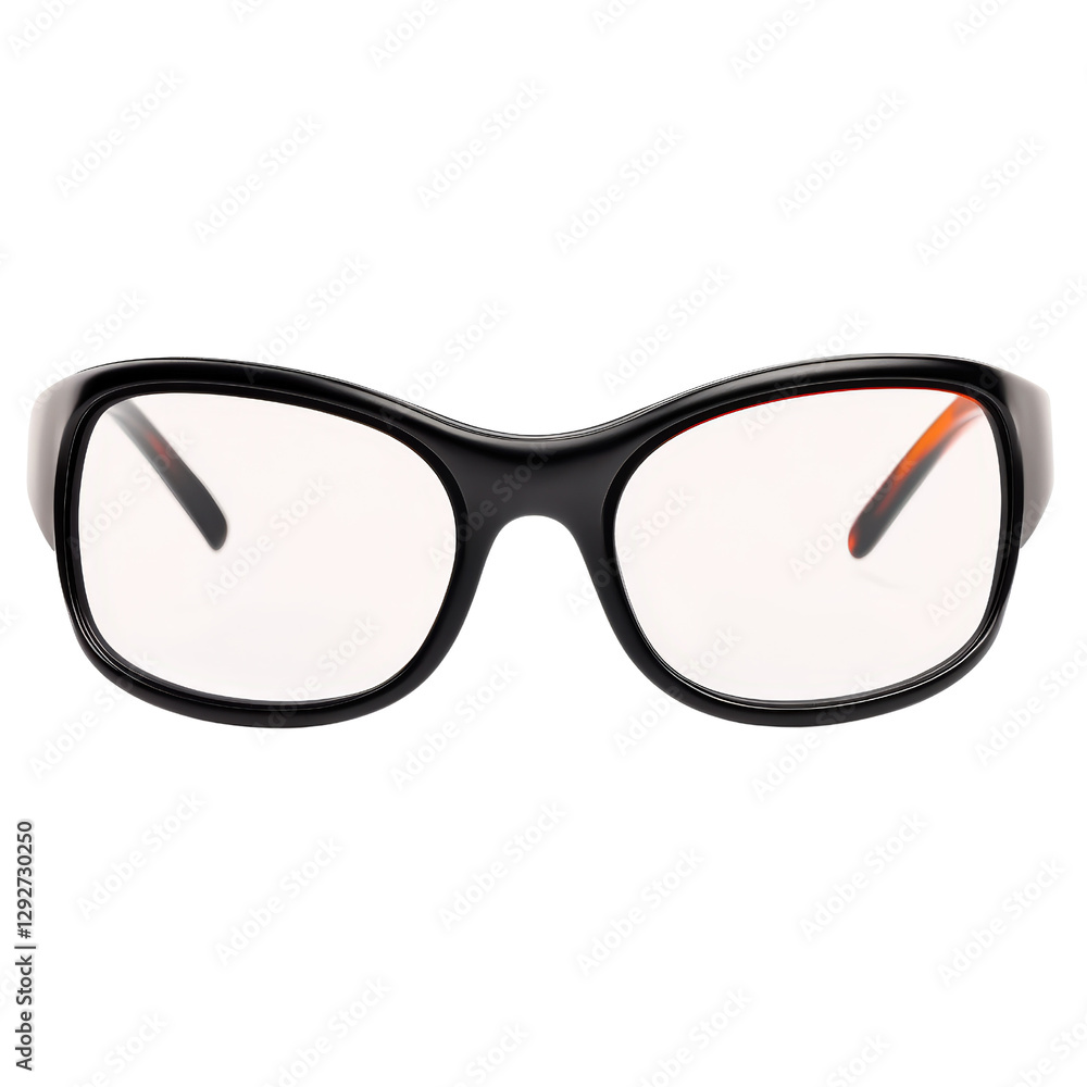 Fototapeta premium A stylish pair of eyeglasses laid out on a simple surface with a modern touch for fashion and vision correction isolated on transparent background..