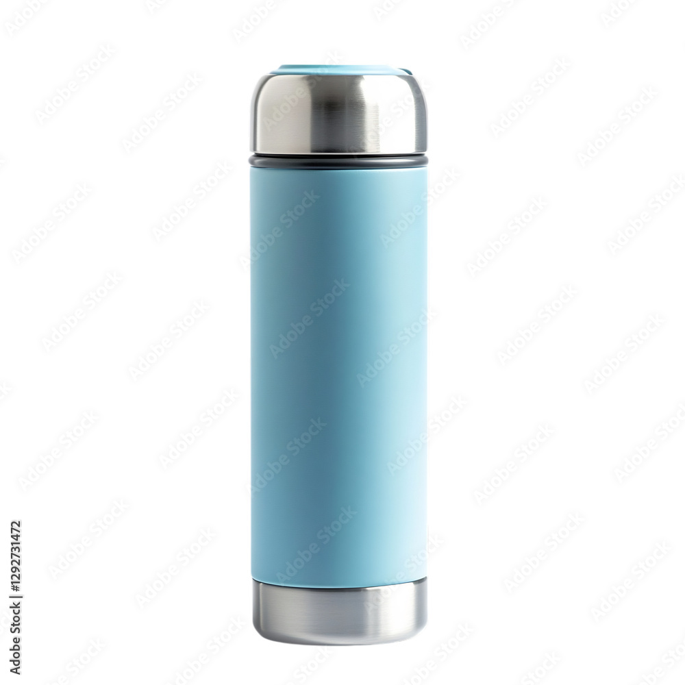 A Stylish Modern Thermos with Insulated Body Leak Isolated on Transparent Background A Stylish Modern Thermos with Insulated Body Leak Isolated on Transparent Background