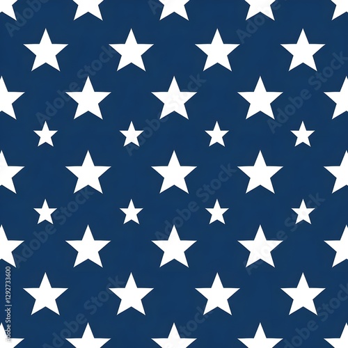 seamless white star on blue background pattern