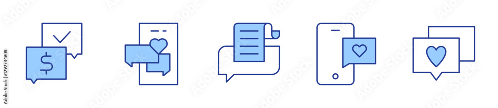 agreement, chat, document, love, mothers day. Messaging Icon vector illustration. Line Duotone style. Editable stroke agreement, chat, document, love, mothers day. Messaging Icon vector illustration. Line Duotone style. Editable stroke