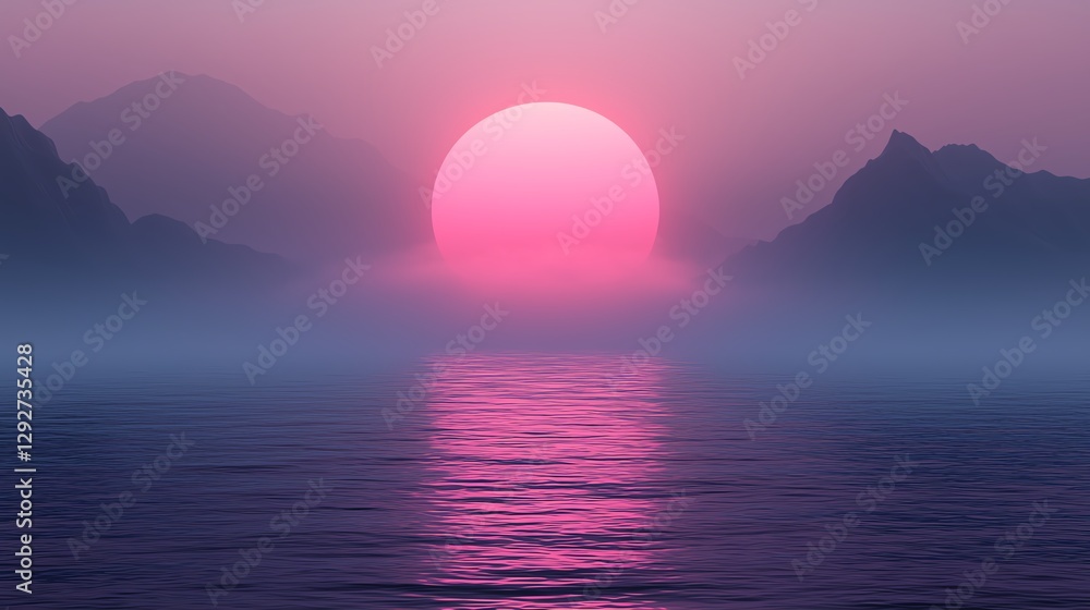 A soft and dreamy pastel-colored sunset over the ocean A soft and dreamy pastel-colored sunset over the ocean