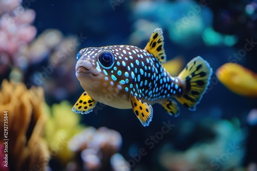 Tropical Puffer Fish inhabits the Indian and Pacific oceans photo