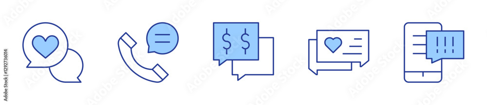 notice, chat, advice, negotiation. Messaging Icon vector illustration. Line Duotone style. Editable stroke notice, chat, advice, negotiation. Messaging Icon vector illustration. Line Duotone style. Editable stroke