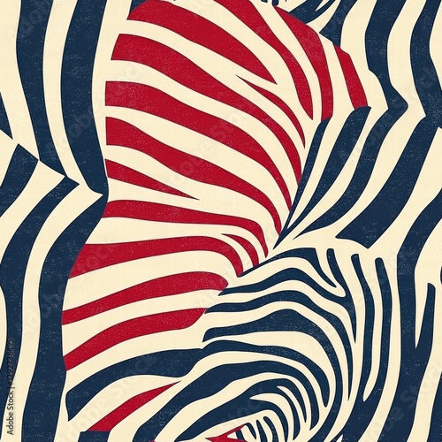 Bold zebra print pattern featuring a red heart adding a touch of color and playfulness to design