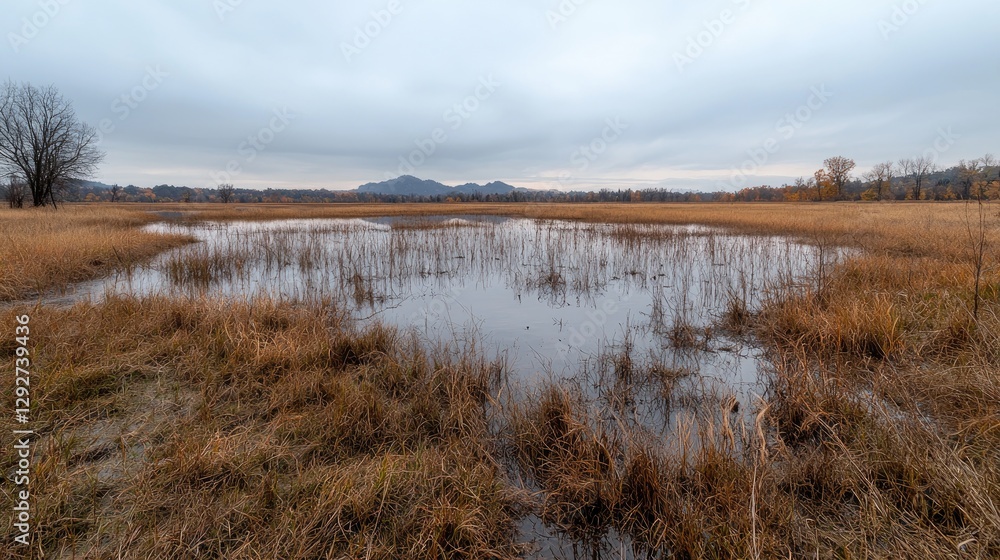 Autumnal Marsh Landscape; Tranquil wetland scene. Possible use for nature photography Autumnal Marsh Landscape; Tranquil wetland scene. Possible use for nature photography