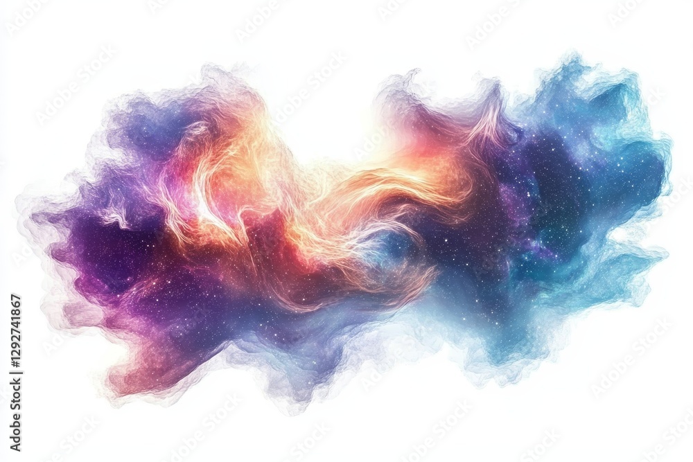 Fototapeta premium Cosmic Nebula Abstract Digital Painting of Celestial Cloudscape, Space Art, Galaxy, Nebula Space, art