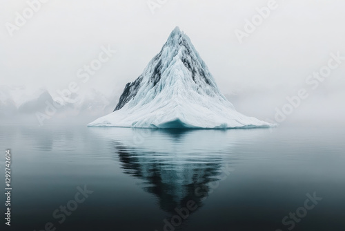 Wallpaper Mural Mysterious iceberg floating in calm waters under a foggy Arctic sky Torontodigital.ca