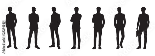 Professional Businessmen Silhouettes in Formal Attire