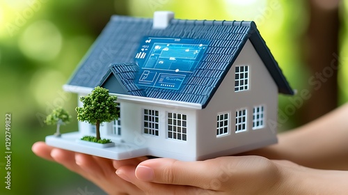 A Miniature House Featuring Smart Home Technology Concepts