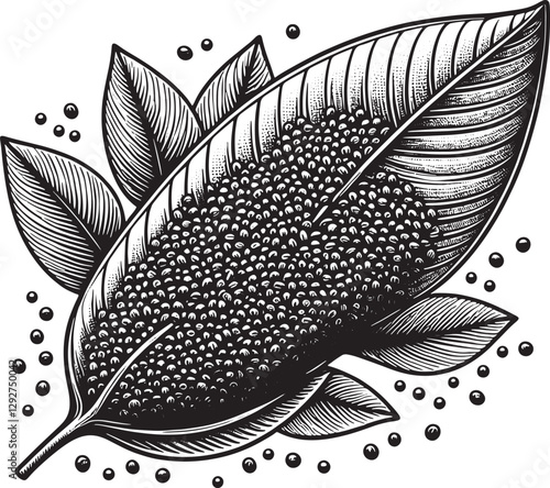chia seed silhouette line art stock photos