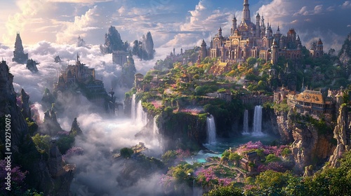 Cloudtop Kingdom: Fantasy Cityscape
