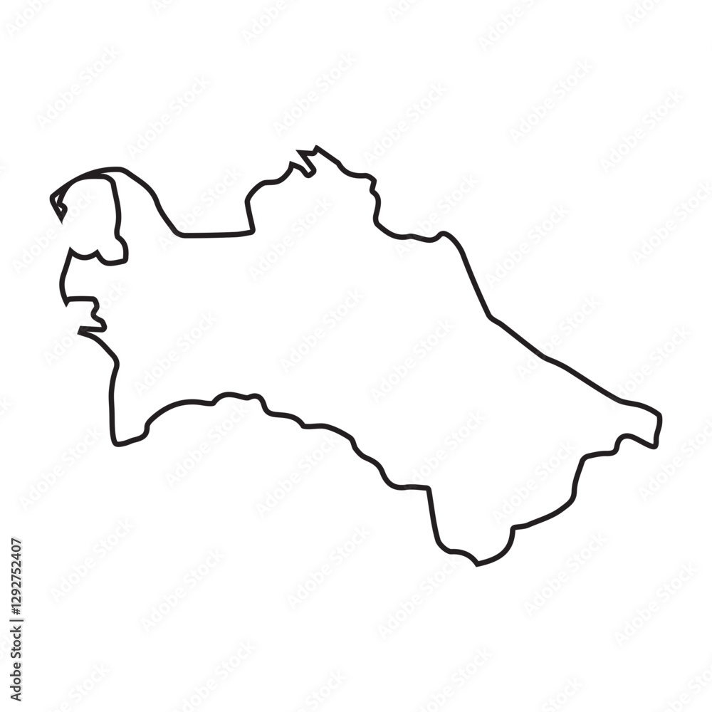 map of Turkmenistan line icon map of Turkmenistan line icon