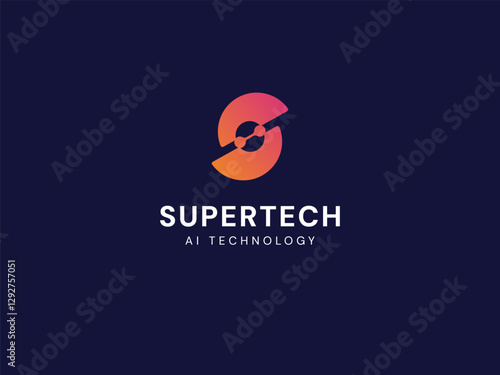 Artificial intelligence letter S supercomputer technology Analysis logo vector design concept. Letter S logotype symbol for Supercomputer, AI technology, verify, audit, follow, controller, big data.