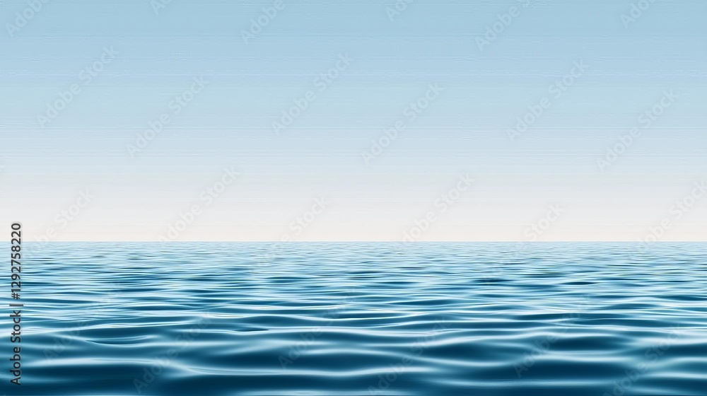 Fototapeta premium A serene view of calm ocean waters under a clear blue sky.