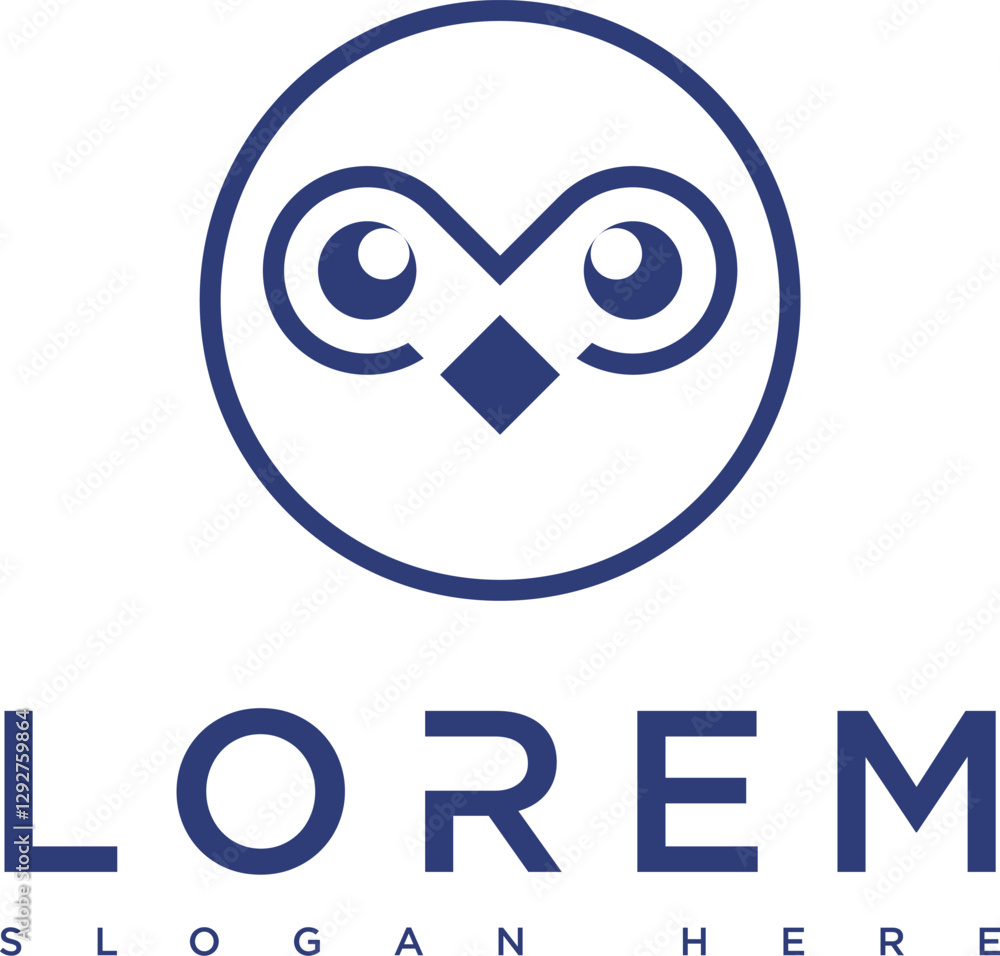 Blue owl vector icon with minimalist and modern design. Big eyes, clean lines and subtle gradients create a smart look. Suitable for logos, apps and digital designs Blue owl vector icon with minimalist and modern design. Big eyes, clean lines and subtle gradients create a smart look. Suitable for logos, apps and digital designs
