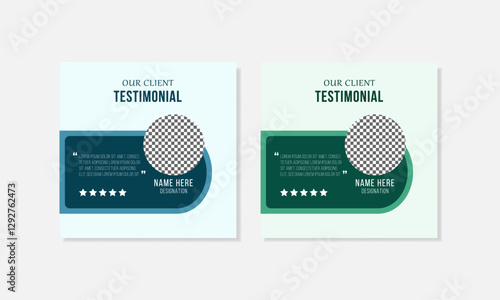 Client or customer feedback and review or testimonial template design simple and professional for social media post
