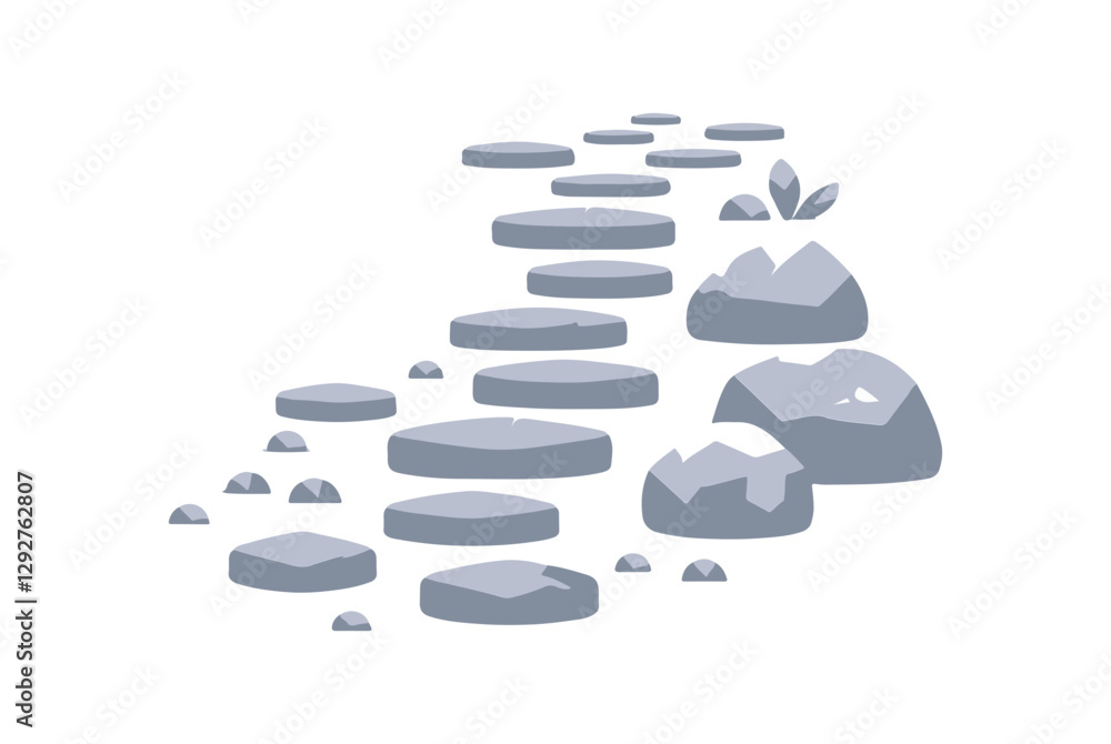Stone Path Vector Illustration – Various Rock Path Designs in Different Styles Stone Path Vector Illustration – Various Rock Path Designs in Different Styles