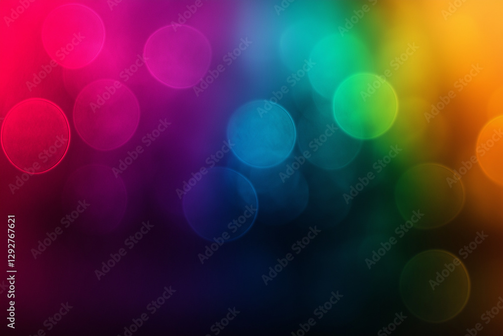 Obraz premium Vibrant Rainbow Bokeh Lights Abstract Background