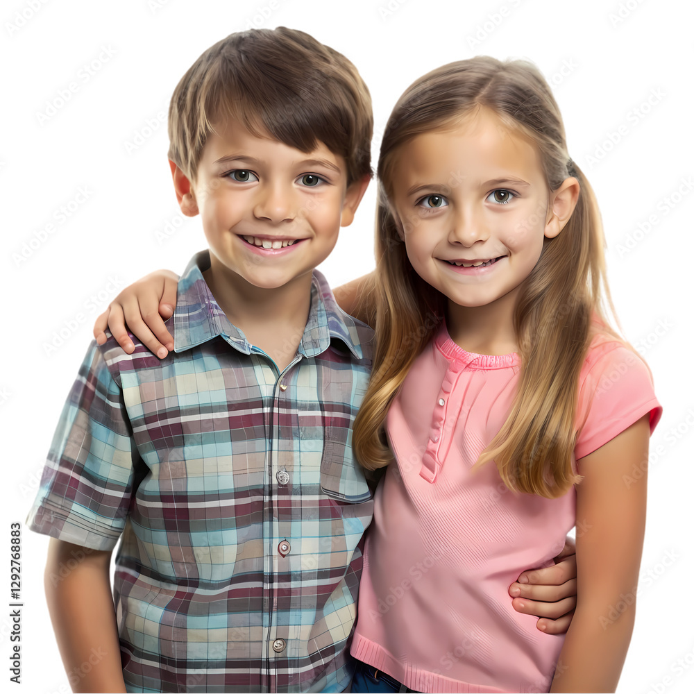 Adorable Brother & Sister Photo on transparent background Adorable Brother & Sister Photo on transparent background