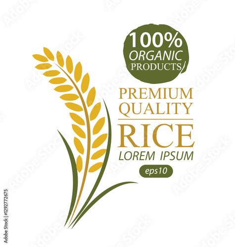Rice. Logo design template vector illustration.