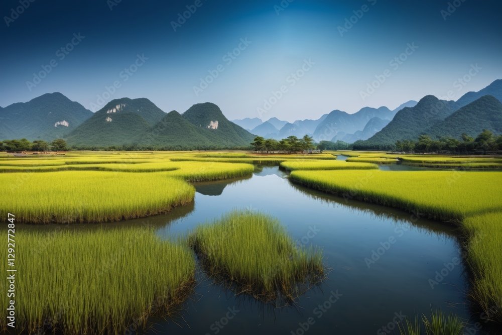 arafed view of a river running through a lush green field arafed view of a river running through a lush green field