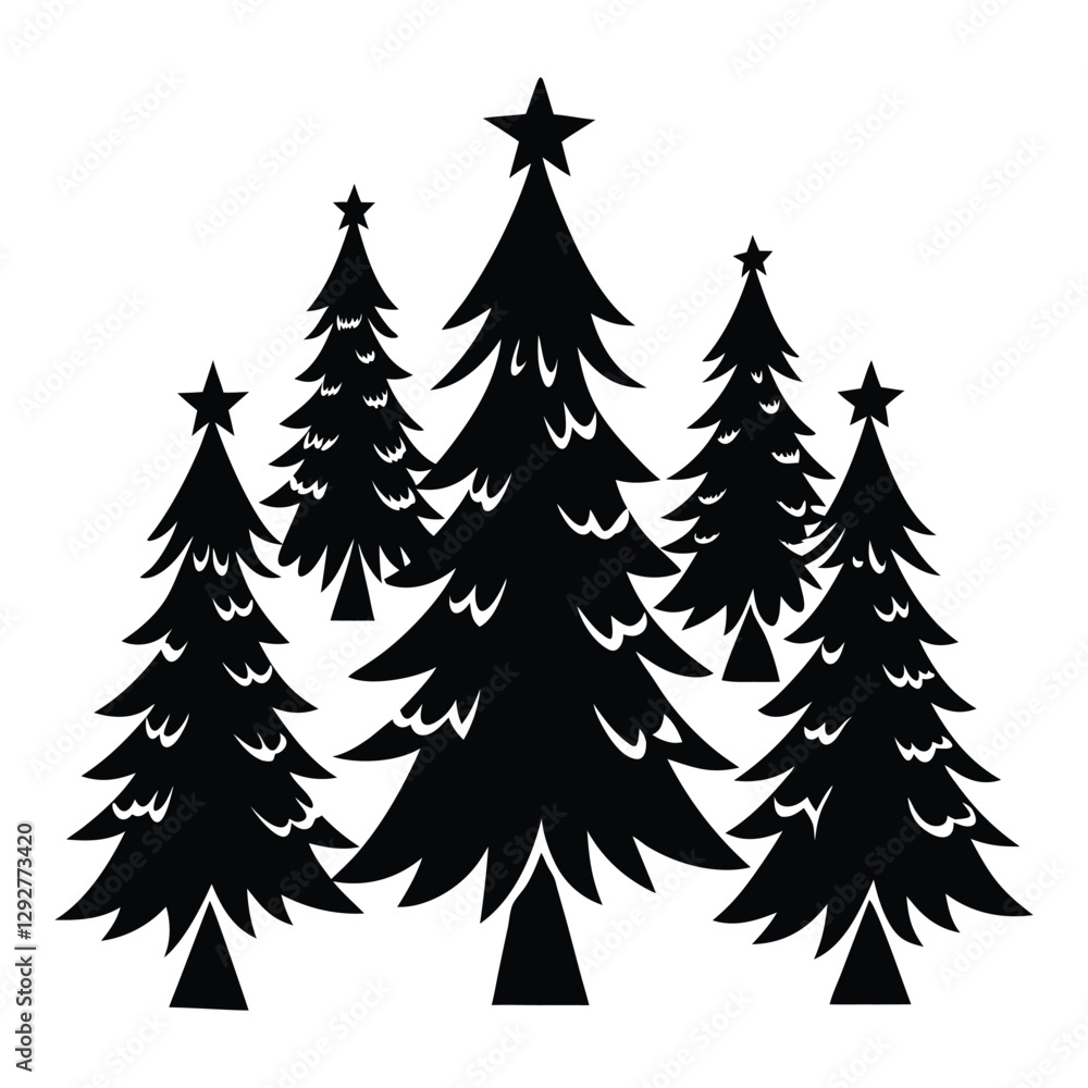 Obraz premium set of christmas trees